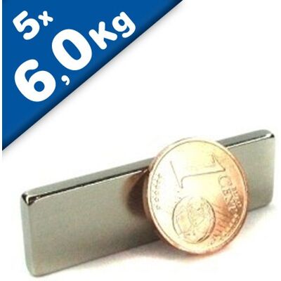 Magnosphere 5 x Aimant rectangulaire Néodyme Bloc magnétique 40x3x12mm Néodyme N42 (NdFeB) Nickelé Force 6 kg 5 pièces Parallélépipède magnétique Aimants super puissants pour l'industrie et la maison - Publicité Magnosphere 5 x Aimant rectangulaire Néodyme Bloc magnétique 40x3x12mm Néodyme N42 (NdFeB) Nickelé Force 6 kg 5 pièces Parallélépipède magnétique Aimants super puissants pour l'industrie et la maison - Publicité