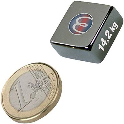 Magnosphere Aimant Bloc 20 x 20 x 10mm Néodyme N42, Nickelé force 14,2 kg - Publicité Magnosphere Aimant Bloc 20 x 20 x 10mm Néodyme N42, Nickelé force 14,2 kg - Publicité