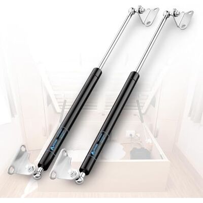 ARANA Lot de 2 380MM 100N verin a gaz avec Supports en L pour trappe lourde - Publicité ARANA Lot de 2 380MM 100N verin a gaz avec Supports en L pour trappe lourde - Publicité