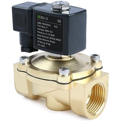 U.S. Solid Électrovanne laiton G 1" 220 V AC normalement fermée NC 10 bar, vanne électrique pour eau, air, diesel, kérosène, essence - Publicité U.S. Solid Électrovanne laiton G 1" 220 V AC normalement fermée NC 10 bar, vanne électrique pour eau, air, diesel, kérosène, essence - Publicité