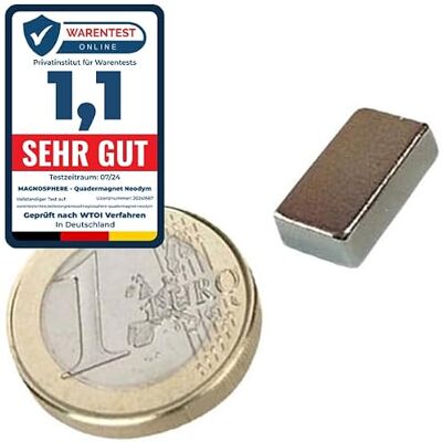 Magnosphere 60 x Aimant rectangulaire Bloc magnétique 13 x 6 x 4 mm Néodyme (NdFeB) Nickelé Force 2,5 kg Parallélépipède magnétique 60 pièces Aimants super puissants pour l'industrie et la maison - Publicité Magnosphere 60 x Aimant rectangulaire Bloc magnétique 13 x 6 x 4 mm Néodyme (NdFeB) Nickelé Force 2,5 kg Parallélépipède magnétique 60 pièces Aimants super puissants pour l'industrie et la maison - Publicité
