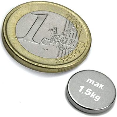 Magnosphere 10 x Aimant rond Disque magnétique Ø 13 x 2 mm Néodyme N45, Nickelé Force d'adhérence 1,5 kg 10 pièces Aimants ronds puissants, Disques magnétiques - Publicité Magnosphere 10 x Aimant rond Disque magnétique Ø 13 x 2 mm Néodyme N45, Nickelé Force d'adhérence 1,5 kg 10 pièces Aimants ronds puissants, Disques magnétiques - Publicité
