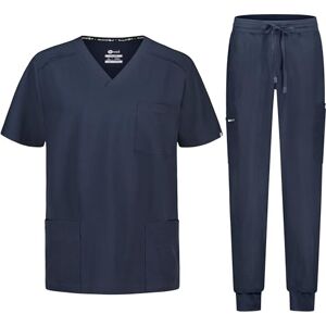 B-well Matteo Uniforme Médicale Homme Ensemble: Haut et Pantalons Jogger + Blouse Medicale Homme Vêtement Médical avec élasthanne, Gris, L - Publicité B-well Matteo Uniforme Médicale Homme Ensemble: Haut et Pantalons Jogger + Blouse Medicale Homme Vêtement Médical avec élasthanne, Gris, L - Publicité