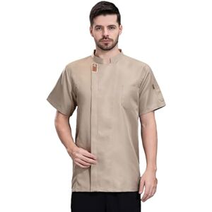RenDiuJups Veste de Chef Unisexe Été Blouse de Cuisine Respirante pour Restaurant/Hôtel, Uniforme de Serveur & Pâtissier Tenue Professionnelle Anti-Taches pour Cuisinier et Boulangerie(Beige,M) - Publicité RenDiuJups Veste de Chef Unisexe Été Blouse de Cuisine Respirante pour Restaurant/Hôtel, Uniforme de Serveur & Pâtissier Tenue Professionnelle Anti-Taches pour Cuisinier et Boulangerie(Beige,M) - Publicité