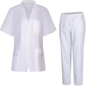 Misemiya Uniform Scrub Set Unisexe Uniforme médical avec Haut et Pantalon 712-8312 Large, Blanc - Publicité Misemiya Uniform Scrub Set Unisexe Uniforme médical avec Haut et Pantalon 712-8312 Large, Blanc - Publicité
