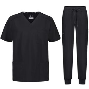 B-well Matteo Uniforme Médicale Homme Ensemble: Haut et Pantalons Jogger + Blouse Medicale Homme Vêtement Médical avec élasthanne, Noir, L - Publicité B-well Matteo Uniforme Médicale Homme Ensemble: Haut et Pantalons Jogger + Blouse Medicale Homme Vêtement Médical avec élasthanne, Noir, L - Publicité