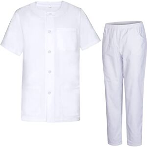 Misemiya Ensemble Uniformes Unisexe Blouse Uniforme Médical avec Haut et Pantalon BT-817-8312 Large, Blanc - Publicité Misemiya Ensemble Uniformes Unisexe Blouse Uniforme Médical avec Haut et Pantalon BT-817-8312 Large, Blanc - Publicité