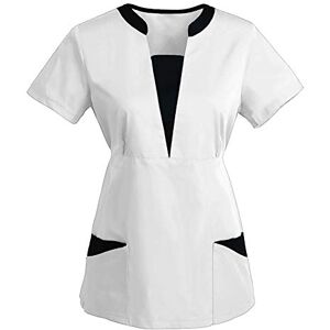 NCQiFei Blouse Médicale Femme Col en V Banche Manche Courte Blouse Uniforme De Travail Tenue Infirmiere Professionnelle Tenue Aide Soignante Esthéticienne Vêtement Tunique avec Poches - Publicité NCQiFei Blouse Médicale Femme Col en V Banche Manche Courte Blouse Uniforme De Travail Tenue Infirmiere Professionnelle Tenue Aide Soignante Esthéticienne Vêtement Tunique avec Poches - Publicité