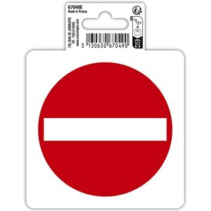 EXACOMPTA Réf. 67049E 1 pictogramme adhésif rond SENS INTERDIT En vinyle PVC traité anti-dérapant et résistant aux UV -Finition brillante Diamètre : 10 cm Coloris : rouge - Publicité