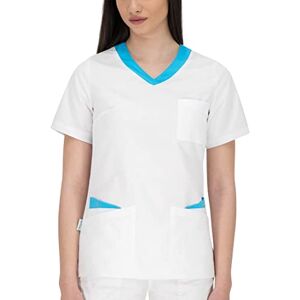 B-well Paola Blouse Medicale Femme Manche Courte Tunique Médicale Blouse Pharmacie Uniforme Médical Blouse Estheticienne Col V 3 Poches Blanc/Bleu 46 - Publicité B-well Paola Blouse Medicale Femme Manche Courte Tunique Médicale Blouse Pharmacie Uniforme Médical Blouse Estheticienne Col V 3 Poches Blanc/Bleu 46 - Publicité