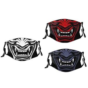 XCNGG Masque facial en tissu démoniaque Oni japonais blanc avec poche de filtre Bandanas pour le visage lavables Balaclava masque en tissu réutilisable avec filtre 2 pièces, Taille unique - Publicité XCNGG Masque facial en tissu démoniaque Oni japonais blanc avec poche de filtre Bandanas pour le visage lavables Balaclava masque en tissu réutilisable avec filtre 2 pièces, Taille unique - Publicité
