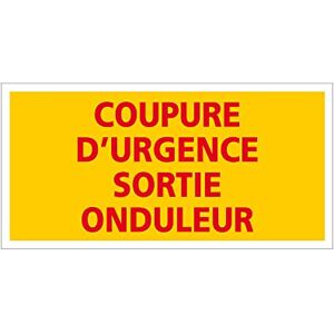 Signalétique.biz France ETIQUETTE COUPURE D'URGENCE SORTIE ONDULEUR (C1217). Signalisation Photovoltaïque - - Publicité