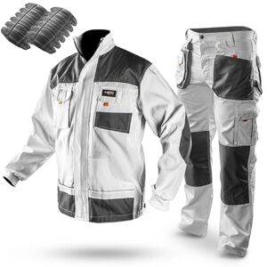 NEO TOOLS Pantalon de travail professionnel (veste, genouillères) blanc Vêtement professionnel, pantalon de peintre, taille S à XXL, Ensemble (pantalon, veste) - Publicité NEO TOOLS Pantalon de travail professionnel (veste, genouillères) blanc Vêtement professionnel, pantalon de peintre, taille S à XXL, Ensemble (pantalon, veste) - Publicité