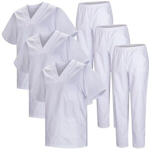 Misemiya Lot de 3 Uniformes sanitaires Unisexes , Blanc 22, Mixte - Publicité Misemiya Lot de 3 Uniformes sanitaires Unisexes , Blanc 22, Mixte - Publicité