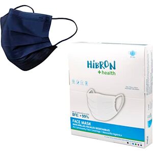 HIBRON 50 Masques Jetables Homologués Européens, CWA 17553: 2020, BFE> 99%, Bleu Marine. Publicité HIBRON 50 Masques Jetables Homologués Européens, CWA 17553: 2020, BFE> 99%, Bleu Marine. Publicité