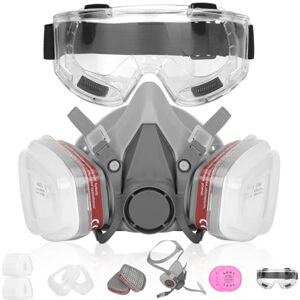 YOMKILU Masque de Protection Respiratoire Réutilisable, Masque Anti Poussiere avec 2 Filtres, 22 Coton Filtrant et 1 Lunettes de Protection, Masque Peinture pour Peinture, Travaux, Bricolage, Ponçage - Publicité YOMKILU Masque de Protection Respiratoire Réutilisable, Masque Anti Poussiere avec 2 Filtres, 22 Coton Filtrant et 1 Lunettes de Protection, Masque Peinture pour Peinture, Travaux, Bricolage, Ponçage - Publicité