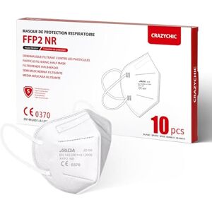 CRAZYCHIC Masque FFP2 NR Certifié Norme CE EN149 Masque de Protection Respiratoire Haute Filtration 5 Couches Stock France Livraison Rapide Boîte 10 pièces Blanc - Publicité CRAZYCHIC Masque FFP2 NR Certifié Norme CE EN149 Masque de Protection Respiratoire Haute Filtration 5 Couches Stock France Livraison Rapide Boîte 10 pièces Blanc - Publicité