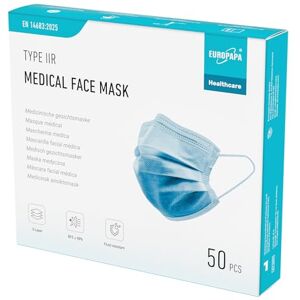 EUROPAPA® Blue Medical Type IIR Norme EN14683 Masques Faciaux Masques Chirurgicaux Masque Facial À 3 ÉPaisseurs Masque Jetable BFE ≥ 98%, 1 Boîte (50 PiÈCes) - Publicité EUROPAPA® Blue Medical Type IIR Norme EN14683 Masques Faciaux Masques Chirurgicaux Masque Facial À 3 ÉPaisseurs Masque Jetable BFE ≥ 98%, 1 Boîte (50 PiÈCes) - Publicité