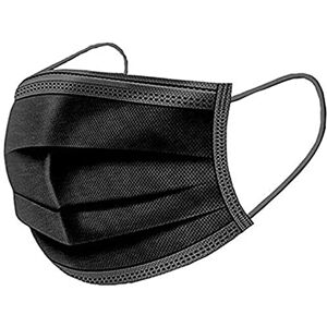 BMC TECH Lot de 50 masques jetables emballés individuellement – 3 plis – Noir – Lot de 50 masques pour nez et bouche avec matériau à 3 couches, boucles d'oreilles élastiques et design universel - Publicité BMC TECH Lot de 50 masques jetables emballés individuellement – 3 plis – Noir – Lot de 50 masques pour nez et bouche avec matériau à 3 couches, boucles d'oreilles élastiques et design universel - Publicité