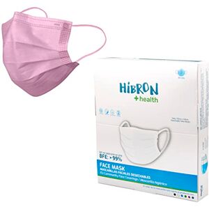 HIBRON 50 Masques Jetables Homologués Européens, CWA 17553: 2020, BFE> 99%, Rose. Publicité HIBRON 50 Masques Jetables Homologués Européens, CWA 17553: 2020, BFE> 99%, Rose. Publicité