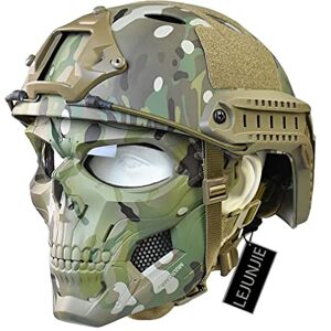 LEJUNJIE Casque de Protection Tactique PJ et Ensemble de Masques de Crâne, Masque de Protection Intégral Réglable Fast Casque Approprié pour Paintball, CS - Publicité LEJUNJIE Casque de Protection Tactique PJ et Ensemble de Masques de Crâne, Masque de Protection Intégral Réglable Fast Casque Approprié pour Paintball, CS - Publicité