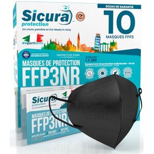 SICURA MASCHERINE CHIRURGICHE 10x Masque FFP3 Noir certifié CE fabriqué en Italie Haute Filtration Plus élevée BFE ≥99% PFE≥99% Masques 10 pièces Scellés Individuellement UV-C Désinfectez - Publicité SICURA MASCHERINE CHIRURGICHE 10x Masque FFP3 Noir certifié CE fabriqué en Italie Haute Filtration Plus élevée BFE ≥99% PFE≥99% Masques 10 pièces Scellés Individuellement UV-C Désinfectez - Publicité