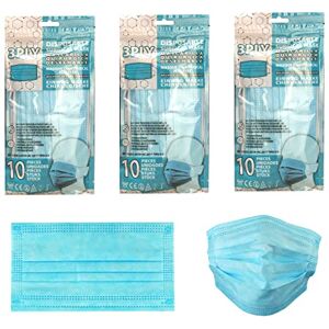 Kids Euroswan SRV Hub® – Lot de 30 masques jetables à 3 couches pour adultes, matériau respirant, filtration de particules et de poussière, confortable, protecteur et adapté à tous (lot de 30 masques bleu clair) - Publicité Kids Euroswan SRV Hub® – Lot de 30 masques jetables à 3 couches pour adultes, matériau respirant, filtration de particules et de poussière, confortable, protecteur et adapté à tous (lot de 30 masques bleu clair) - Publicité