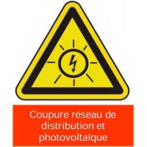 Etiquette Adhésive Coupure réseau de distribution et photovoltaïque Autocollant 40 x 45mm - Publicité