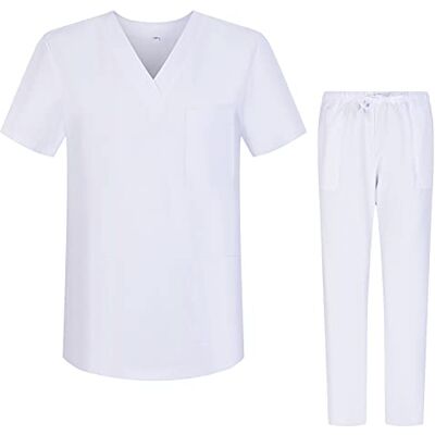 Misemiya Ensemble Uniformes Unisexe Blouse Uniforme Médical avec Haut et Pantalon Ref.G713-6802 Medium, Blanc 68 - Publicité Misemiya Ensemble Uniformes Unisexe Blouse Uniforme Médical avec Haut et Pantalon Ref.G713-6802 Medium, Blanc 68 - Publicité