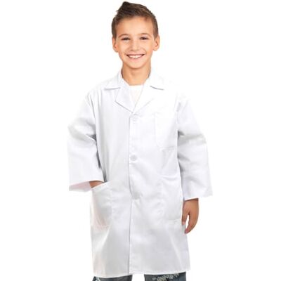 VIKSAUN Blouse de Laboratoire Enfant Blanche en Coton pour Chimie, Sciences, Travail, Médical, Étudiant, Hôpital, Peinture, Cosplay (Blanc) - Publicité VIKSAUN Blouse de Laboratoire Enfant Blanche en Coton pour Chimie, Sciences, Travail, Médical, Étudiant, Hôpital, Peinture, Cosplay (Blanc) - Publicité