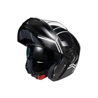 KSK Casque Modulable SKYLINER Noir verni - Publicité KSK Casque Modulable SKYLINER Noir verni - Publicité