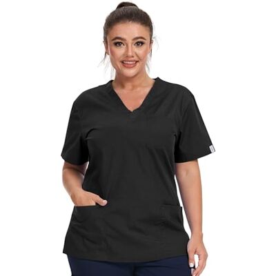 JONATHAN UNIFORM Blouse Noir Femme Tenue Infirmiere Professionnelle, Blouse Medicale 3 Poches pour Medecin Dentiste Aides Soignants (Noir, M) - Publicité JONATHAN UNIFORM Blouse Noir Femme Tenue Infirmiere Professionnelle, Blouse Medicale 3 Poches pour Medecin Dentiste Aides Soignants (Noir, M) - Publicité