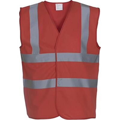 Yoko Homme Haute visibilité 2 Bandes et Bretelles Gilet XXL Red - Publicité Yoko Homme Haute visibilité 2 Bandes et Bretelles Gilet XXL Red - Publicité