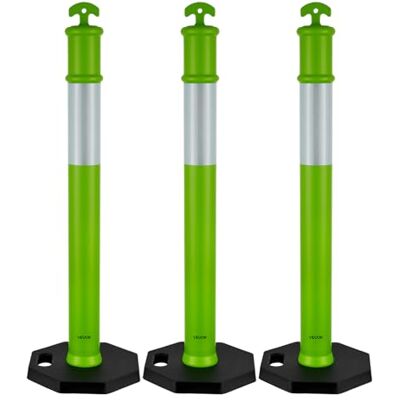 VEVOR Poteau de Signalisation 3PCs 114 cm, Balise de Délimitation avec Base Lestée et Bandes Réfléchissantes, Délinéateur de Circulation pour Contrôle des Foules, Chantier Stationnement, Vert - Publicité VEVOR Poteau de Signalisation 3PCs 114 cm, Balise de Délimitation avec Base Lestée et Bandes Réfléchissantes, Délinéateur de Circulation pour Contrôle des Foules, Chantier Stationnement, Vert - Publicité