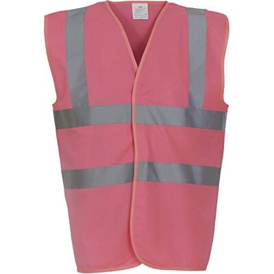 Yoko Veste de Haute visibilité 2 Bandes et Bretelles Gilet sans Manches pour Femme XL Rose - Publicité Yoko Veste de Haute visibilité 2 Bandes et Bretelles Gilet sans Manches pour Femme XL Rose - Publicité