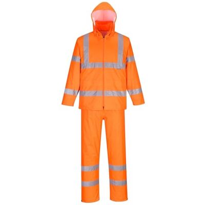 Portwest Packaway H448 Combinaison de pluie imperméable en polyester et PVC fluo - Publicité Portwest Packaway H448 Combinaison de pluie imperméable en polyester et PVC fluo - Publicité
