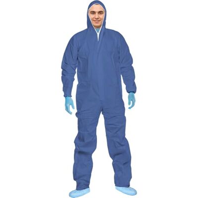 ACE CoverX Combinaison de travail avec capuche Combinaison de protection jetable pour le travail contre les produits chimiques et les particules bleu 3XL - Publicité ACE CoverX Combinaison de travail avec capuche Combinaison de protection jetable pour le travail contre les produits chimiques et les particules bleu 3XL - Publicité