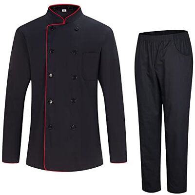 Misemiya Veste de chef pour hommes Veste de chef pour hommes Uniforme d'accueil -Ref.842-4XL, Veste et Pantalons de cuisine 842B8 Noir - Publicité Misemiya Veste de chef pour hommes Veste de chef pour hommes Uniforme d'accueil -Ref.842-4XL, Veste et Pantalons de cuisine 842B8 Noir - Publicité