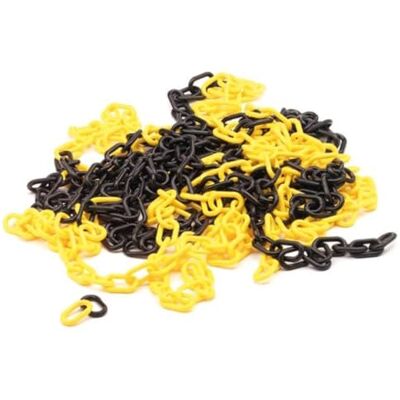 Perel Chaîne barrière jaune noir 10 m, plastique, chaîne de sécurité pour l’intérieur et l’extérieur, chaîne de marquage pour chantier, zone de stationnement, entrepôt, terrain ou événement - Publicité Perel Chaîne barrière jaune noir 10 m, plastique, chaîne de sécurité pour l’intérieur et l’extérieur, chaîne de marquage pour chantier, zone de stationnement, entrepôt, terrain ou événement - Publicité