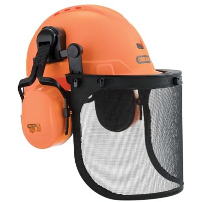 Oregon Protect Casque de Sécurité Tronçonneuse, Protections Auditives Visière en maille d'acier intégrée, pour travaux de bûcheronnage - Publicité Oregon Protect Casque de Sécurité Tronçonneuse, Protections Auditives Visière en maille d'acier intégrée, pour travaux de bûcheronnage - Publicité