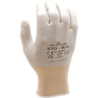 SHOWA 370, Enduction de Nitrile, Grip polyvalent, Blanc/gris, 9/XL - Publicité SHOWA 370, Enduction de Nitrile, Grip polyvalent, Blanc/gris, 9/XL - Publicité