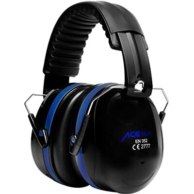 ACE Casque antibruit Mute Casque antibruit pour le travail et le tir sportif EN 352-1 Bleu - Publicité ACE Casque antibruit Mute Casque antibruit pour le travail et le tir sportif EN 352-1 Bleu - Publicité