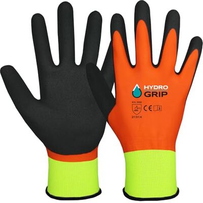 ACE HydroGrip 2 paires de gants de travail résistants à l'eau & robustes pour le travail EN 388/21420 orange-jaune/gris 09/L - Publicité ACE HydroGrip 2 paires de gants de travail résistants à l'eau & robustes pour le travail EN 388/21420 orange-jaune/gris 09/L - Publicité