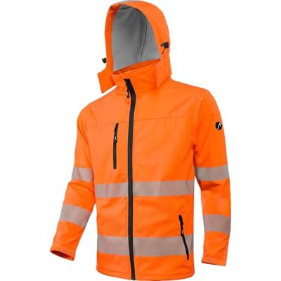 ACE Veste de sécurité Veste de sécurité softshell avec réflecteurs et capuche amovible EN ISO 20471 Orange M - Publicité ACE Veste de sécurité Veste de sécurité softshell avec réflecteurs et capuche amovible EN ISO 20471 Orange M - Publicité