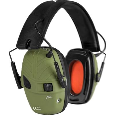 ACE Alpha Casques antibruit protecteurs d'oreilles actifs pour le travail/la chasse/le tir sportif EN 352 Vert - Publicité ACE Alpha Casques antibruit protecteurs d'oreilles actifs pour le travail/la chasse/le tir sportif EN 352 Vert - Publicité