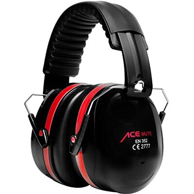 ACE Casque antibruit Mute Casque antibruit pour le travail et le tir sportif EN 352-1 Rouge - Publicité ACE Casque antibruit Mute Casque antibruit pour le travail et le tir sportif EN 352-1 Rouge - Publicité