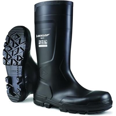 DUNLOP Work-It S5 – Bottes de travail pour hommes et femmes Bottes de sécurité – Imperméable PVC Embout en acier Antidérapant – Noir – Pointures 43 - Publicité DUNLOP Work-It S5 – Bottes de travail pour hommes et femmes Bottes de sécurité – Imperméable PVC Embout en acier Antidérapant – Noir – Pointures 43 - Publicité