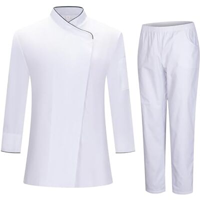 Misemiya Veste et PANTALON de chef pour femme Veste de chef pour femme Uniforme d'hôtellerie 731-8312 3XL, Blanc - Publicité Misemiya Veste et PANTALON de chef pour femme Veste de chef pour femme Uniforme d'hôtellerie 731-8312 3XL, Blanc - Publicité