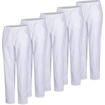 Misemiya Lot de 5 Pantalons sanitaires Unisexes Taille élastique Uniforme sanitaire 5-8312, Blanc, 3XL - Publicité Misemiya Lot de 5 Pantalons sanitaires Unisexes Taille élastique Uniforme sanitaire 5-8312, Blanc, 3XL - Publicité