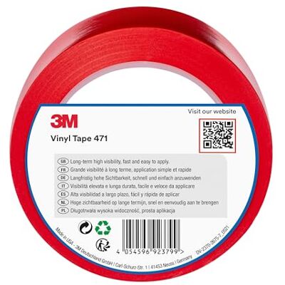 3M Ruban adhésif vinyle 471 haute performance, rouge, 50 mm x 33 m - Publicité 3M Ruban adhésif vinyle 471 haute performance, rouge, 50 mm x 33 m - Publicité